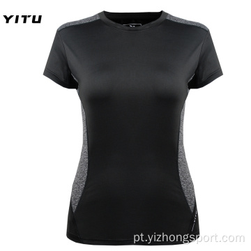 Camiseta feminina Moisture Wicking Dry Fit Jogging